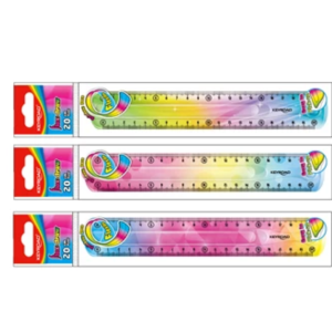 Vonalzó 20 cm, flexibilis Keyroad Flex Draw színátmenetes