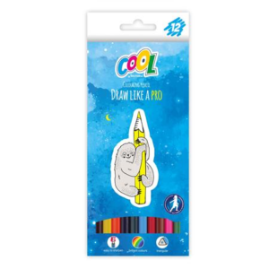 Színes ceruza készlet, háromszögletű, COOL BY VICTORIA, 12 különböző szín