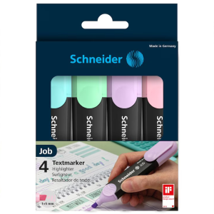 Schineider Job Pastel kiemelő készlet, 1-5 mm, 4 db, színkeverék