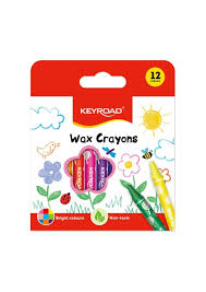 Zsírkréta készlet 8x90mm 12 db/bliszter Keyroad Wax Crayon vegyes színek