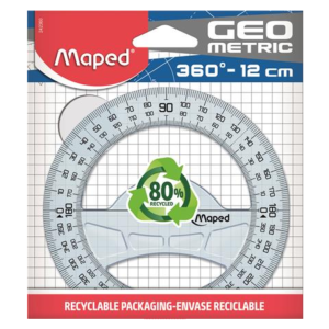 Szögmérő, műanyag, 360°, MAPED "Geometric"