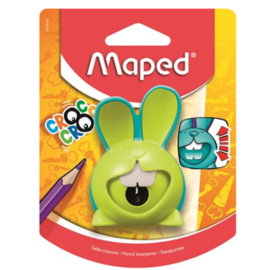 Hegyező, egylyukú, tartályos, MAPED "Croc Croc Innovation", nyuszi, vegyes színek