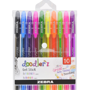 Zebra Doodler'z Zselés toll Készlet - 0,5mm Neon & Fashion Set - 10 db