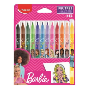 Filctoll készlet, 2,8 mm, kimosható, MAPED "Barbie", 12 különböző szín