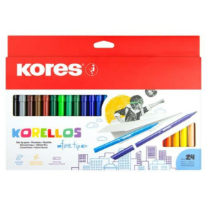 KORES Korellos kimosható filctoll készlet - 24 szín