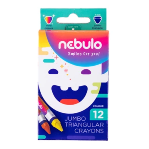 Nebulo Zsírkréta készlet, háromszög vastag, 12 klf. szín