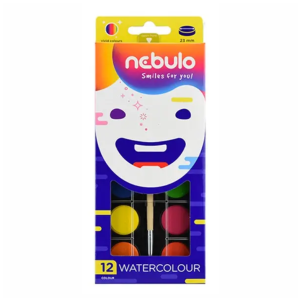 Vízfesték 12-es Nebulo 23mm ajándék ecsettel 12 darabos