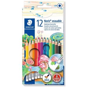 Staedtler színes ceruzák radírral 12 színben, törölhető, karton tok